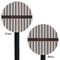 Gray Stripes Black Plastic 5.5" Stir Stick - Double Sided - Round - Front & Back