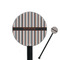 Gray Stripes Black Plastic 5.5" Stir Stick - Round - Closeup