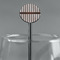 Gray Stripes Black Plastic 5.5" Stir Stick - Round - Main