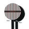 Gray Stripes Black Plastic 5.5" Stir Stick - Single Sided - Round - Front & Back