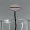 Gray Stripes Black Plastic 7" Stir Stick - Oval - Main