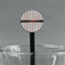 Gray Stripes Black Plastic 7" Stir Stick - Round - Main