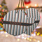 Gray Stripes Ceramic Flat Ornament - PARENT