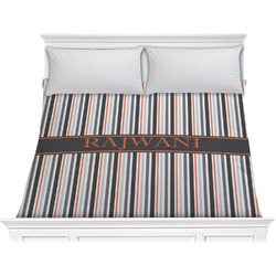 Gray Stripes Comforter - King (Personalized)