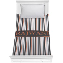 Gray Stripes Comforter - Twin XL (Personalized)
