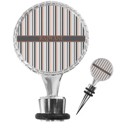 Gray Stripes Wine Bottle Stopper (Personalized)