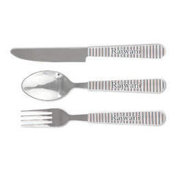 Gray Stripes Cutlery Set (Personalized)