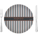Gray Stripes 10" Glass Lunch / Dinner Plates - Single or Set (Personalized)