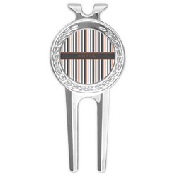 Gray Stripes Golf Divot Tool & Ball Marker (Personalized)