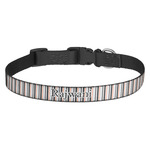 Gray Stripes Dog Collar - Medium (Personalized)