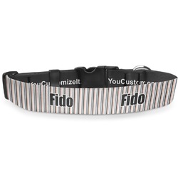 Gray Stripes Deluxe Dog Collar - Double Extra Large (20.5" to 35") (Personalized)