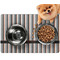 Gray Stripes Dog Food Mat - Small LIFESTYLE