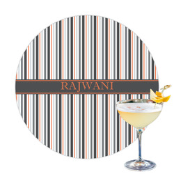 Gray Stripes Printed Drink Topper (Personalized)