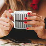 Gray Stripes Double Shot Espresso Cup - Single (Personalized)