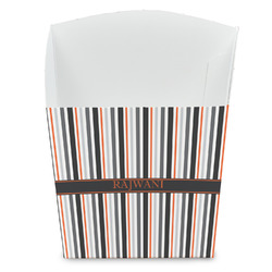 Gray Stripes French Fry Favor Boxes (Personalized)