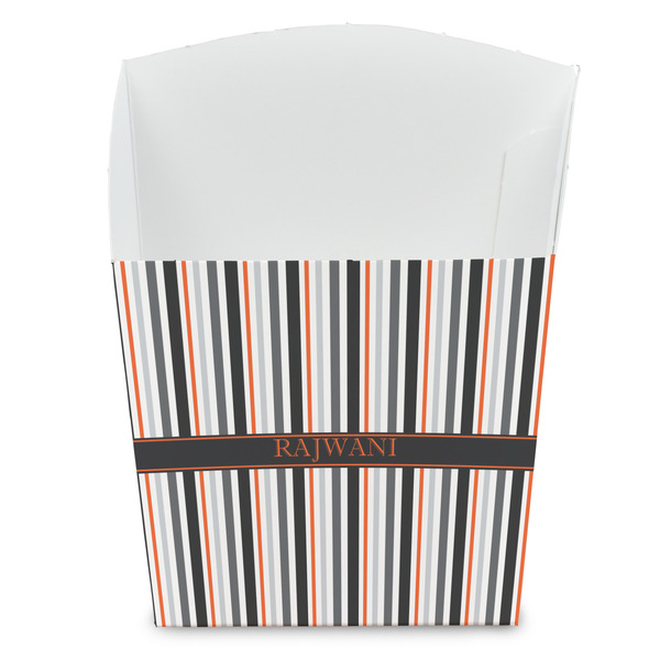 Custom Gray Stripes French Fry Favor Boxes (Personalized)