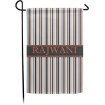 Gray Stripes Small Garden Flag - Double Sided w/ Name or Text