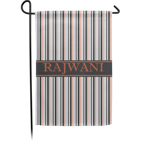 Custom Gray Stripes Small Garden Flag - Double Sided w/ Name or Text