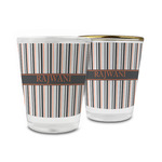 Gray Stripes Glass Shot Glass - 1.5 oz (Personalized)