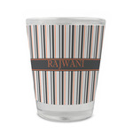 Gray Stripes Glass Shot Glass - 1.5 oz - Set of 4 (Personalized)