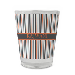 Gray Stripes Glass Shot Glass - 1.5 oz - Single (Personalized)