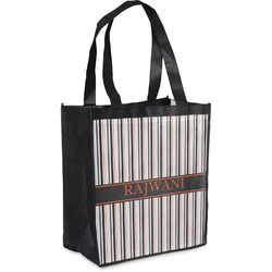 Gray Stripes Grocery Bag (Personalized)
