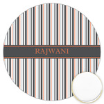 Gray Stripes Printed Cookie Topper - 3.25" (Personalized)