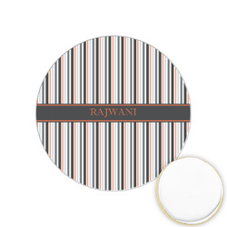 Gray Stripes Printed Cookie Topper - 1.25" (Personalized)