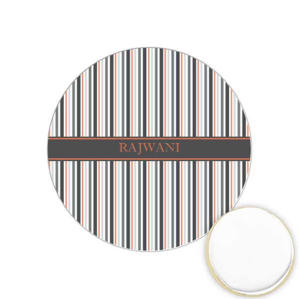 Custom Gray Stripes Printed Cookie Topper - 1.25" (Personalized)