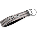 Gray Stripes Webbing Keychain Fob - Small (Personalized)