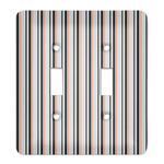 Gray Stripes Light Switch Cover (2 Toggle Plate)