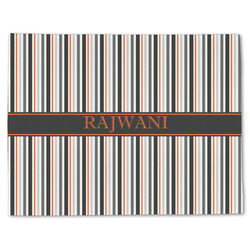 Gray Stripes Single-Sided Linen Placemat - Single w/ Name or Text