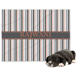 Gray Stripes Dog Blanket - Large (Personalized)