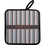 Gray Stripes Pot Holder w/ Name or Text