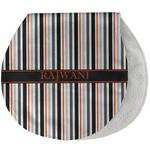 Gray Stripes Burp Pad - Velour w/ Name or Text