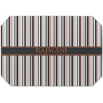 Gray Stripes Dining Table Mat - Octagon (Single-Sided) w/ Name or Text