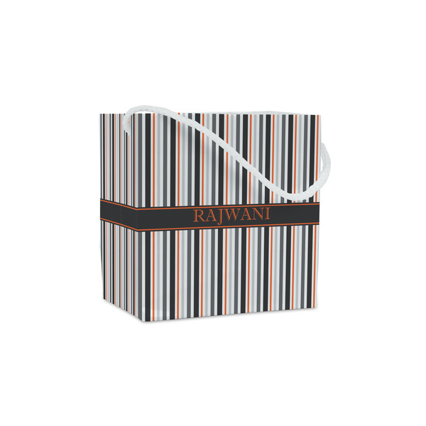 Custom Gray Stripes Party Favor Gift Bags - Gloss (Personalized)