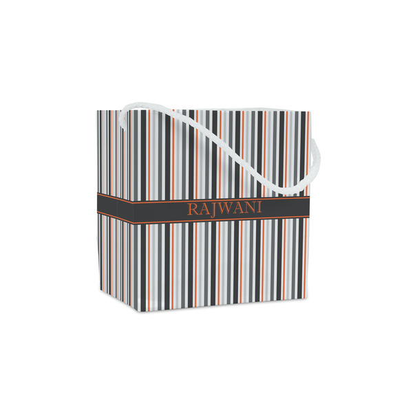 Custom Gray Stripes Party Favor Gift Bags - Matte (Personalized)