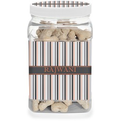 Gray Stripes Dog Treat Jar (Personalized)
