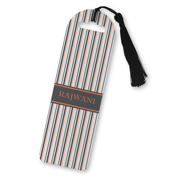 Custom Gray Stripes Plastic Bookmark (Personalized)