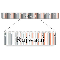 Gray Stripes Plastic Ruler - 12" (Personalized)