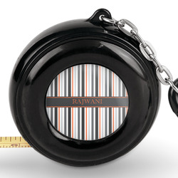 Gray Stripes Pocket Tape Measure - 6 Ft w/ Carabiner Clip (Personalized)