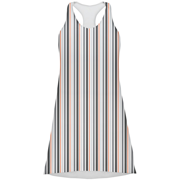 Custom Gray Stripes Racerback Dress - Medium
