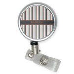 Gray Stripes Retractable Badge Reel (Personalized)
