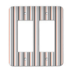 Gray Stripes Rocker Style Light Switch Cover - Two Switch