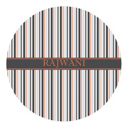 Gray Stripes Round Decal - Small (Personalized)