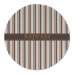 Gray Stripes Round Linen Placemat - Single Sided (Personalized)