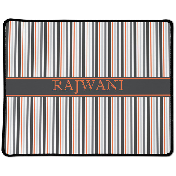 Custom Gray Stripes Large Gaming Mouse Pad - 12.5" x 10" (Personalized)