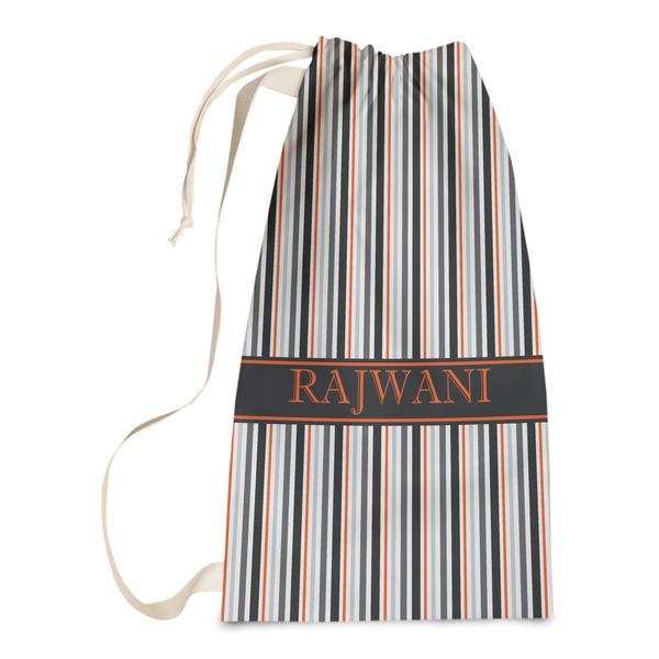 Custom Gray Stripes Laundry Bags - Small (Personalized)