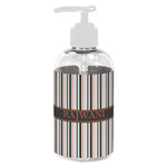 Gray Stripes Plastic Soap / Lotion Dispenser (8 oz - Small - White) (Personalized)